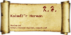 Kalmár Herman névjegykártya